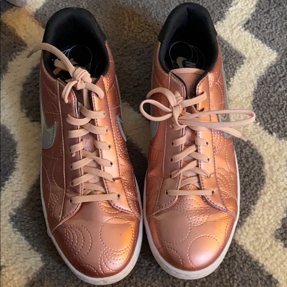 Nike Shoes - Rose gold metallic Nike sneakers